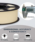 Matte PLA Filament Bundle, 16Kg Total, 1.75Mm, spool with caliper showing 1.75mm measurement for accuracy and consistency