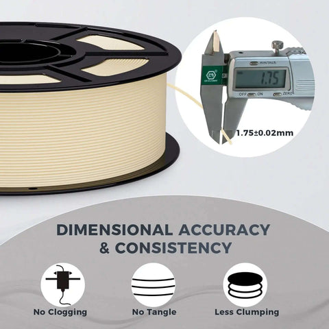 Matte PLA Filament Bundle, 16Kg Total, 1.75Mm, spool with caliper showing 1.75mm measurement for accuracy and consistency