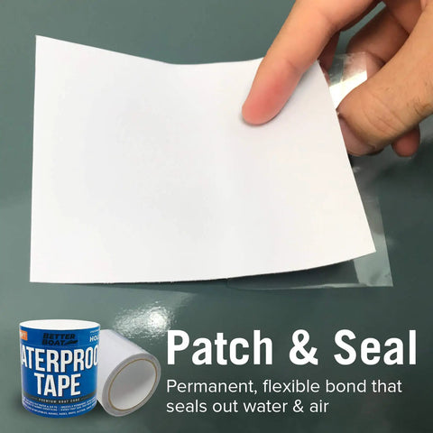 Applying Heavy Duty Marine Grade Leak Stopping Tape, 15 Ft By 4 In, Waterproof Patch For Pools Showers Roofs RVs And More