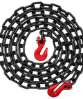 Quarter Inch By Ten Foot Grade 80 Transport Binder Chain With Two Clevis Grab Hooks For Tie Down And Towing Heavy Duty 3500 Lbs WLL And 14000 Lbs Break Strength
