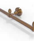 Waverly Place 15.5 Inch Wide Two Arm Guest Towel Holder Matte Black Solid Brass Wall Mounted Bath Accessory With Concealed Hardware And Slick Contemporary Design in brushed bronze angle view