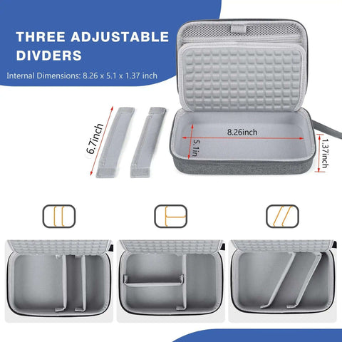Built Like A Beast Electronic Organizer Travel Case For MacBook Power Adapters Cables with adjustable dividers and internal dimensions.