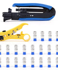 Coaxial Compression Tool Kit Pro Grade F Type Crimper For RG6 RG59 RG11 Cables Includes Coaxial Cable Stripper And 20 F Compression Connectors