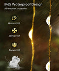4 Pack 20 Ft 60 Led Fairy Lights Battery Operated With Remote Waterproof 8 Modes showcasing waterproof feature in the rain