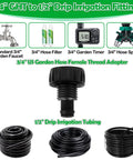 Three Pack One Half Inch Drip Irrigation Tubing To Three Quarters Inch Garden Hose Adapter Fittings, Plug And Play Quick Connect FHT