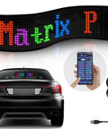 Dope Flexible LED Car Sign With Bluetooth App Control 18.7 By 4.7 Inches Programmable Message Display showing "Matrix P" with USB power