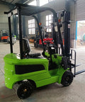 Heavy Duty Electric Forklift With Solid Tires And Bulletproof Chain Setup For Effortless Pallet Hauling And Rugged Job Sites Built For No Sweat Operation And Reliable Daily Carry in green color