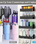 Magnetic Cup Holder For Refrigerator No Assembly Required 4 Pack Black used to organize cups and jars on fridge