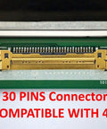 Close-up of 30-pin bottom right connector on 15.6 Inch FHD Laptop LCD Screen Replacement with Brackets, 1920x1080 Resolution, Matte Display
