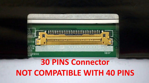 Close-up of 30-pin bottom right connector on 15.6 Inch FHD Laptop LCD Screen Replacement with Brackets, 1920x1080 Resolution, Matte Display