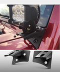 2 Pack Jeep JK A Pillar Windshield Hinge Mount Brackets For Offroad LED Fog Lights And Halogen Work Lights 2007 Through 2017