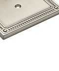 Close-up of Beaded Single Toggle Wall Plate 1 Gang ETL Certified GFI Outlet Decorative Switch Cover in brushed nickel finish.