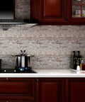 Peel And Stick Stone And Metal Tile Backsplash 12x12 In Perisa For Kitchen Bathroom Laundry Camper And Fireplace With Durable Adhesive And Realistic Texture in kitchen setting