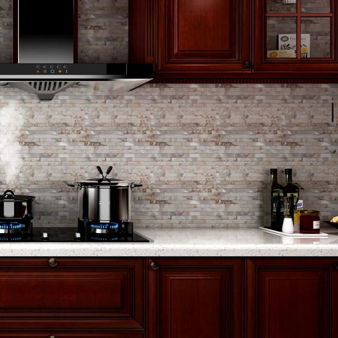 Peel And Stick Stone And Metal Tile Backsplash 12x12 In Perisa For Kitchen Bathroom Laundry Camper And Fireplace With Durable Adhesive And Realistic Texture in kitchen setting