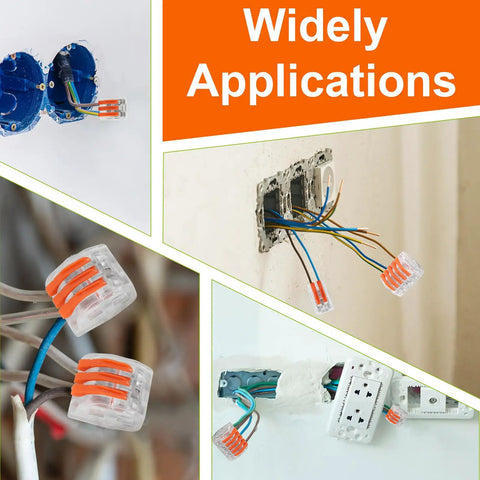 180 Piece All In One Wire Connector Kit With 2 Port 3 Port And 5 Port Levers Push In Wire Nuts For AWG 28 To 12 in use