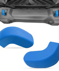 Blue Front Bumper Tow Hook Covers Kit, 2Pcs Rubber Sleeve Protector Trim For Jeep Wrangler JL JK 4Xe And Gladiator JT 2007-2025