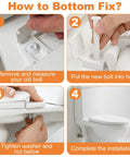 Step-by-step guide installing 4 Sets Toilet Seat Screws Kit With Plastic Bolts Nuts And Washers To Fix A Loose Toilet Seat Durable Replacement Hardware 3 In 1 Fasteners For Quick Tighten No Wiggle Easy DIY Install on toilet