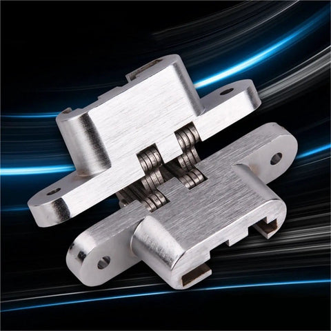 Set Of Two Kick Ass Hidden Hinges Heavy Duty Stainless Steel Concealed Folding Door Hardware for smooth swinging cabinets.