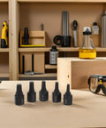Hot 5 Piece Black Carbon Steel Bolt Extractor Kit For Broken Screw Removal Tool Set With Precision Hex Grip 1/8 To 1/4 Inch Size, five black extractors