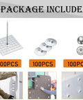 Top Shelf Insulation Pins With Self Locking Washers And Aluminum Dome Caps For Foam Board Wall Ceiling Straight Up Reliable 2.5 Inch galvanized nails, package contents display.