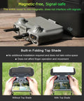 RC remote with 2 In 1 Anti Glare Sun Hood Shield And Screen Protector Kit For RC 2 Remote And DJI Mini 5 Pro Avata 360 Mini 4 Pro Mavic