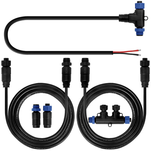 NMEA 2000 Marine Starter Kit Pro Grade Universal Cable System with backbone cables, drop cables, tees, and terminators.