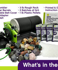 Pro Series Double Barrel Rock Tumbler Kit With 3 Pound Gemstone Mix And Two Batches Of Four Step Grit And Polish With Plastic Pellets