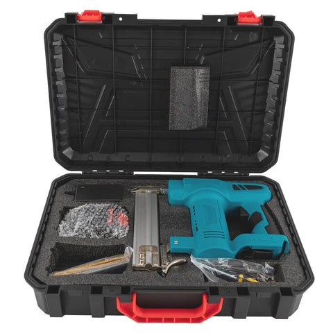Top Shelf Cordless Brad Nailer 100W Copper Motor Shoots Smooth At 80 Nails Per Minute Rust Resistant Tip Complete Pro Rig With Charger And Tough Case Rock Solid Choice For Woodworking Carpentry And Upholstery Jobs
