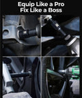 46 Piece Impact Bolt Extractor Kit For Stripped Bolts And Damaged Screws Bolt And Nut Remover Socket Tool Set in use on car