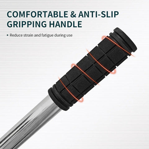 Beefy Heavy Duty Lawn Leveling Rake 30x10 Inch Professional Grade Leveler Tool with anti-slip gripping handle detail