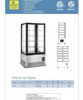 Commercial Upright Freezer With Two Swing Glass Doors And Four Side Transparent Panels Delivers Hella Spacious Ice Cream Display with digital controls.