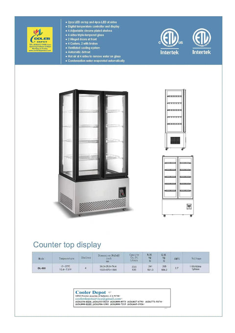 Commercial Upright Freezer With Two Swing Glass Doors And Four Side Transparent Panels Delivers Hella Spacious Ice Cream Display with digital controls.