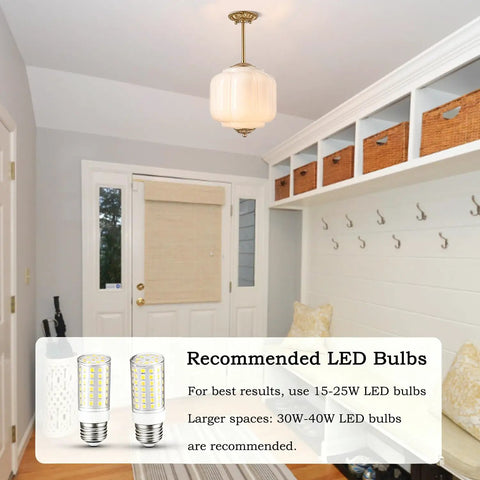 Straight Up Vintage Milk Glass Ceiling Light Fixture With Antique Brass Dome Shade Swoon Worthy Farmhouse And Schoolhouse Style Pendant Lamp 9 Inch Wide in entryway.