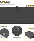Dark Grey Balcony Privacy Screen Fence Cover 3x10 Feet HDPE UV Protected Weather Resistant Shield install view