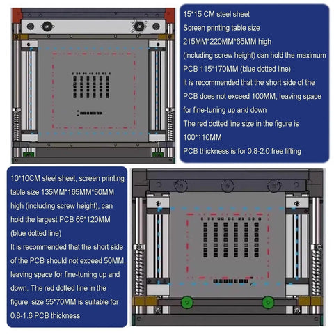 Pro-Grade SMT Steel Mesh Solder Paste Printing Table For PCB Stencil Printer With Precise Positioning No-Fuss Manual Paste Printing For Small To Medium PCB Assembly 20 Cm, manual PCB stencil fixture