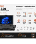 Hella Tough Rugged Laptop Featuring 10th Gen Intel Core I5 Up To 42 Ghz 133 Inch Full Hd Touchscreen 16 Gb Ram 256 Gb Ssd Ip66 Waterproof Build Shoots Straight In Rough Sites Running Windows 11 Pro Refurbished Workstation with detailed features.