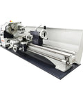 JARYANNIX 8X32 Inch Mini Metal Lathe Machine, 110V 4-Way Tool Post Benchtop Turner front view showcasing precision tools