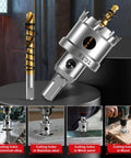 Heavy Duty Tungsten Carbide Tipped Hole Saw Set 2 Pack 35 Millimeter titanium coated cutters for creating clean holes in various materials.