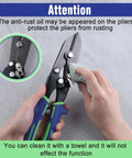 5 Blade Beefed Up Sheet Metal Crimper For HVAC Ductwork And Stove Pipes shown with hands cleaning anti-slip TPR handle.