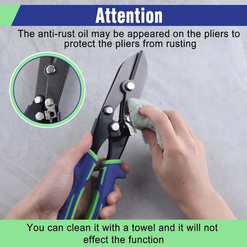5 Blade Beefed Up Sheet Metal Crimper For HVAC Ductwork And Stove Pipes shown with hands cleaning anti-slip TPR handle.