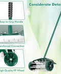 Rolling Lawn Aerator 18 Inch With Fender And Tine Spikes, Anti Slip Handle, reinforced connection, PP wheel, lawn tool