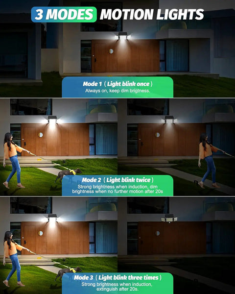 Workhorse Solar Flood Lights With 3000 Lumens Super Bright Motion Sensor And Handy Remote Large Panel IP67 Tough As Nails Weather Resistant Outdoor Security For Driveway Yard Two Pack Warm White