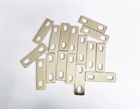 Badass 16 Pack LiFePo4 Bus Bars Nickel Plated Copper Heavy Duty Straps For Lithium Cells showing 16 nickel copper strips.