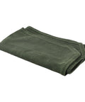 Folded army green Waxed Canvas Roll Bag With 8 Slots For Knives Up To 17 Inches, Portable Cutlery Carrier For Chefs And Camping, 16 Oz Waxed Canvas