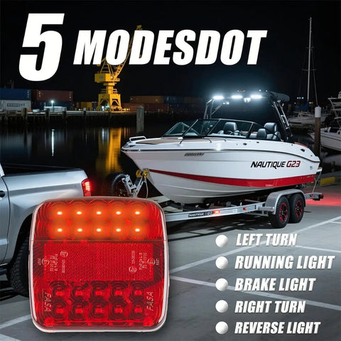 Magnetic Wireless Trailer Lights Kit with Rechargeable Battery, LED Tow Lights for truck and boat trailer at night