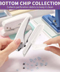 Single Hole Punch For Crafts And Scrapbooks With 40 Sheets Punch Capacity Non Slip Removable Base Small Hole Puncher in hand