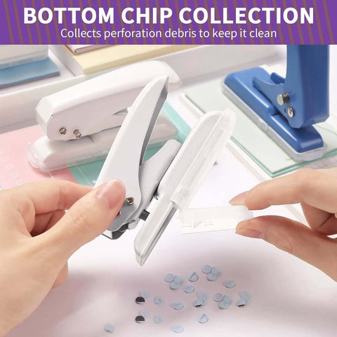 Single Hole Punch For Crafts And Scrapbooks With 40 Sheets Punch Capacity Non Slip Removable Base Small Hole Puncher in hand