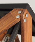 Dope Rustic Industrial Two Light Flush Mount Ceiling Light with metal and wood square frame detail, black finish