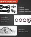 Components of Honda Complete Timing Belt Kit With Water Pump For 2003 To 2018 Accord Odyssey Pilot Crosstour Ridgeline