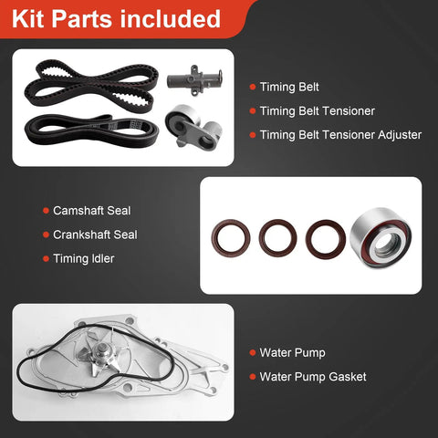 Components of Honda Complete Timing Belt Kit With Water Pump For 2003 To 2018 Accord Odyssey Pilot Crosstour Ridgeline